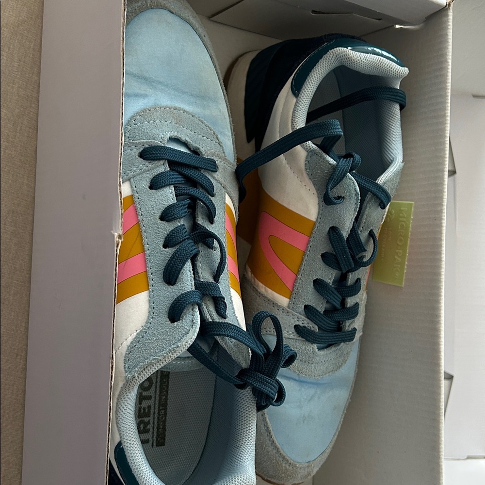 Tretorn Pink and Yellow Accent Sneakers